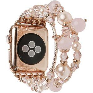 NEW Pink/Rose Gold Pearl Stone Apple Watch Band